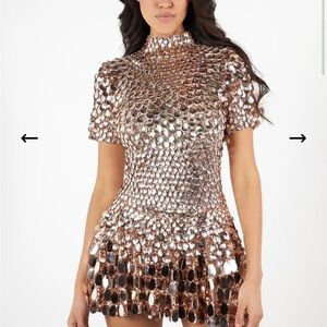 the party edition london NALA dress in rose gold